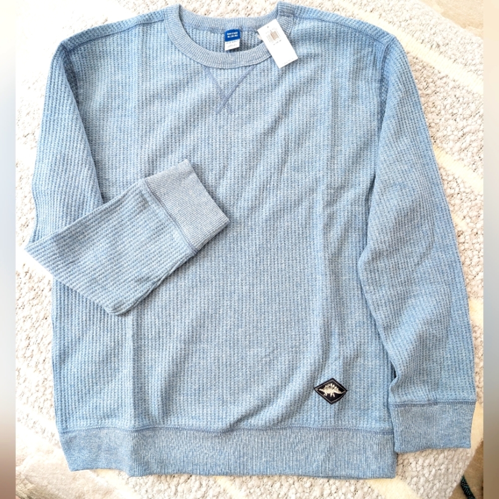 Long-Sleeve Cozy-Waffle Knit T-Shirt for Boys